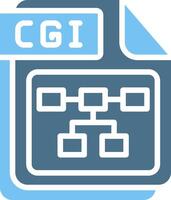 CGI Glyph Two Color Icon Design vector