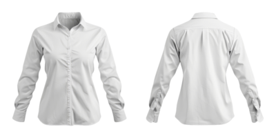 Mockup of a Long-Sleeve White Shirt Template for Graphic Design in Front and Back View png
