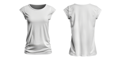 Plain White T-Shirt Displayed From Front and Back on a Neutral Background png