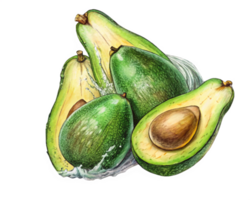 Avocado with Explosive Green Splash Effect png