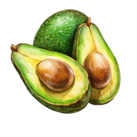 Sliced Avocado in a Splash of Freshness png