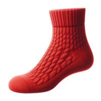 Cozy Red Knitted Sock with Intricate Pattern Design for Winter Warmth and Style png