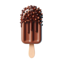 Chocolate Ice Cream Bar with Nuts on Stick png
