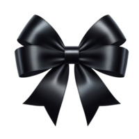 Elegant Black Satin Bow with Intricate Ribbon Loops for Decoration png