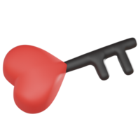 red heart key in valentine concept png