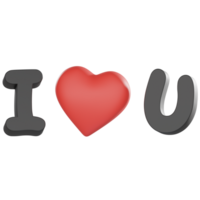 3d of I love you icon png