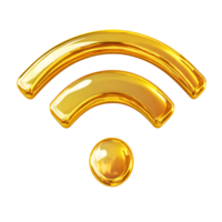 3d rendering wifi isolated on transparent background png