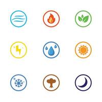 NATURAL ELEMENT ICON SET vector