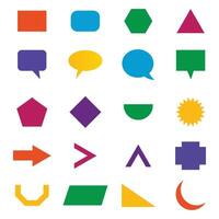 Geometric shape symbol retro set vector