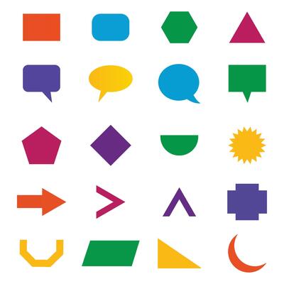 Geometric shape symbol retro set