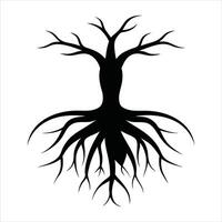 Black Silhouette of Root System vector
