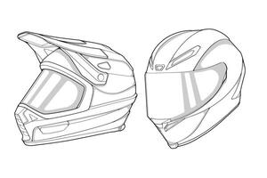 Bundling set template helmet full face line art. helmet illustration line art. helmet . vector