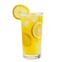 Refreshing lemonade with ice and lemon slices png