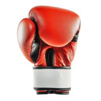 Red boxing glove on a white background, showcasing its design and craftsmanship png