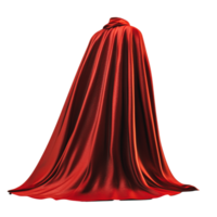 A red satin cape draped elegantly on a mannequin against a white background png
