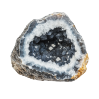Geode with quartz crystals on white background png