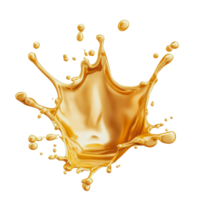 Golden liquid splash on a white background png