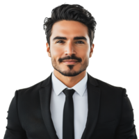 Man in suit smiling on white background png