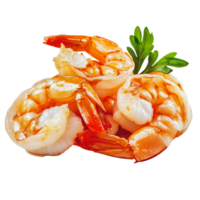 Freshly cooked shrimp on a white background png