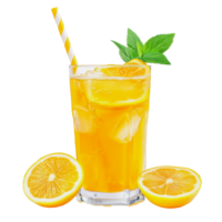 Refreshing lemonade with mint and lemon slices png