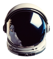 Astronaut helmet on display in a museum setting, cut out - stock . png