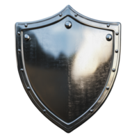 A polished metal shield with a classic design on a plain background png