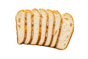 Sliced bread arranged neatly on a white background png