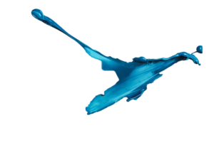 Bright blue paint splash on a white background capturing motion and creativity png