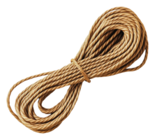 Twisted natural fiber rope coiled for various uses png