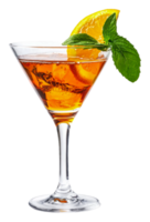 Refreshing cocktail with orange and mint png