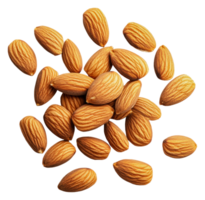 Freshly harvested almonds scattered on a surface png