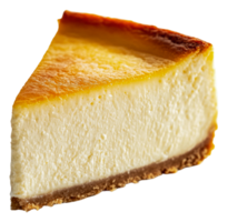 Creamy cheesecake slice on a white background png