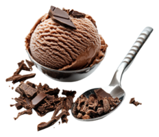 Choco ice cream with chocolate chunks png