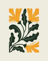 Floral Botanical abstract colorful elements composition vector