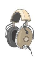 artwork a pilot headset in a soft cream color om white background vector