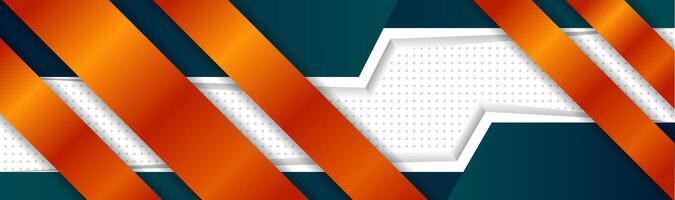 Abstract gradient orange and green element design. 3D geometric diagonal shapes background with space for your text. transparency dot pattern. white space background on the middle vector