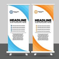 Abstract roll up display standee banner vector