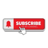 Subscription button with bell icon vector