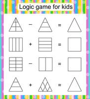 Educational game. Find and draw the missing parts. Worksheet for kids. vector