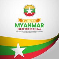 Myanmar Independence Day Celebration Illustration. Template for Poster, Banner, Advertising, Greeting Card or Print Design Elementation vector