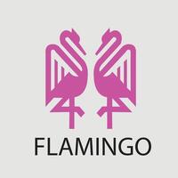 flamingo animal logo design in pink vector