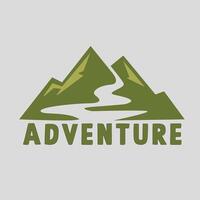 green mountain design logo with a river in the middle vector