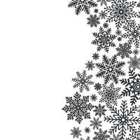 Snowflakes. Template postcard. Horizontal frame with copy space. graphic illustration for Christmas or New Year. Ice stars for winter holiday design Isolated clipart for web design, print. vector