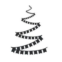Garland of flags in the shape of a Christmas tree. graphic illustration. Holiday composition for New Year decorations. Winter holiday background. Template for card, wallpaper, packaging, fabric vector