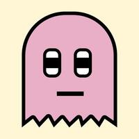 Cute Pink Ghost Smiling Joyfully for Fun and Creative Design Needs vector