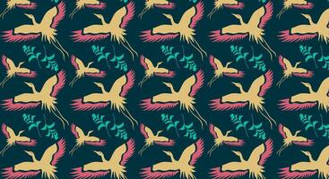 Seamless pattern with swan and floral elements. Floral textures for backgrounds, wallpapers, textiles and fashion. vector
