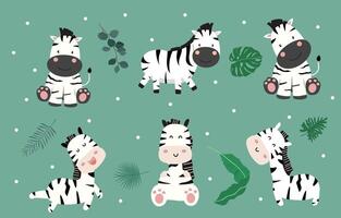 cute zebra element object for safari design vector