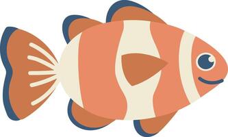 Goldfish in a medical mask. Red-haired with red-gray fins, vector