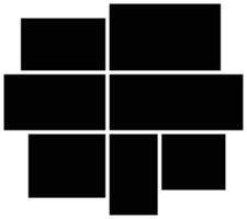 7 Photo collage tiles template. Mosaic pattern for background and picture. Presentation and portfolio wall board . vector