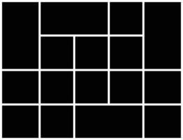 Collage photo grid template, background and rectangle shape for wall mood board, pattern for picture display presentation. vector